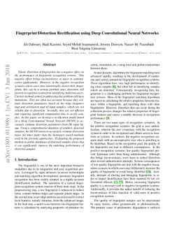 Fingerprint Distortion Rectification using Deep Convolutional Neural
  Networks