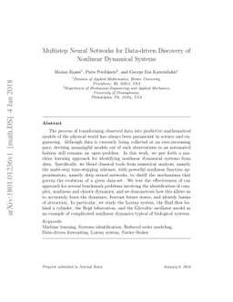 Multistep Neural Networks for Data-driven Discovery of Nonlinear
  Dynamical Systems