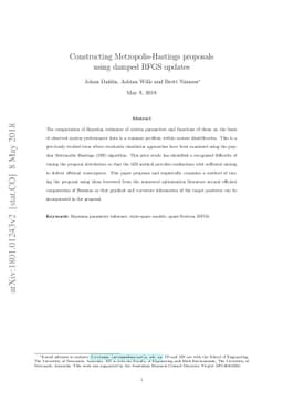 Constructing Metropolis-Hastings proposals using damped BFGS updates