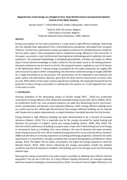Deep Reinforcement Learning based Optimal Control of Hot Water Systems