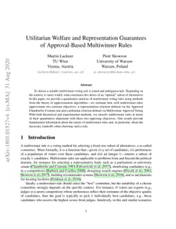 Utilitarian Welfare and Representation Guarantees of Approval-Based
  Multiwinner Rules