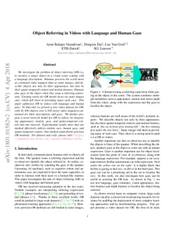 Object Referring in Videos with Language and Human Gaze