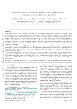 A practical tutorial on autoencoders for nonlinear feature fusion:
  Taxonomy, models, software and guidelines
