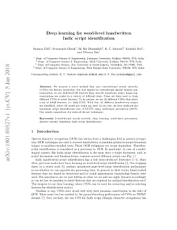 Deep learning for word-level handwritten Indic script identification