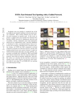 FOTS: Fast Oriented Text Spotting with a Unified Network