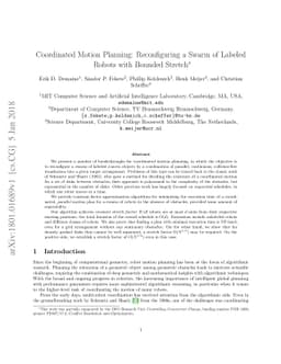 Coordinated Motion Planning: Reconfiguring a Swarm of Labeled Robots
  with Bounded Stretch