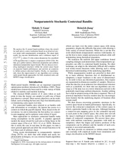 Nonparametric Stochastic Contextual Bandits