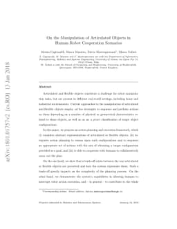 On the manipulation of articulated objects in human-robot cooperation
  scenarios