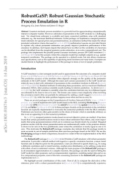RobustGaSP: Robust Gaussian Stochastic Process Emulation in R