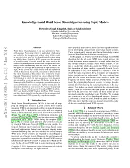 Knowledge-based Word Sense Disambiguation using Topic Models