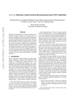 SLEUTH: Real-time Attack Scenario Reconstruction from COTS Audit Data
