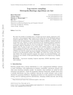 Log-concave sampling: Metropolis-Hastings algorithms are fast