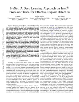 HeNet: A Deep Learning Approach on Intel$^\circledR$ Processor Trace for
  Effective Exploit Detection