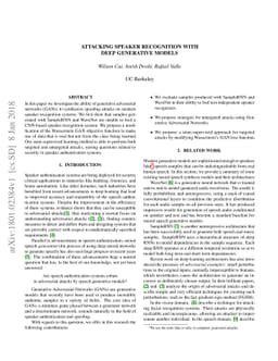Attacking Speaker Recognition With Deep Generative Models
