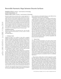 Reversible Harmonic Maps between Discrete Surfaces