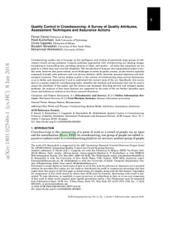 Quality Control in Crowdsourcing: A Survey of Quality Attributes,
  Assessment Techniques and Assurance Actions