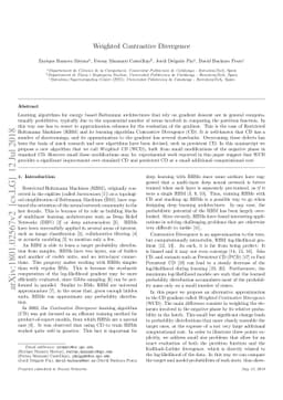 Weighted Contrastive Divergence