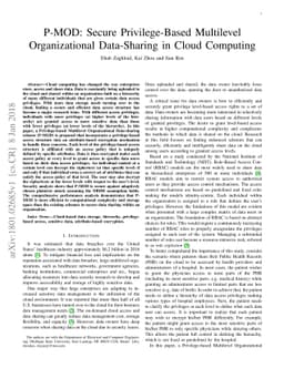P-MOD: Secure Privilege-Based Multilevel Organizational Data-Sharing in
  Cloud Computing