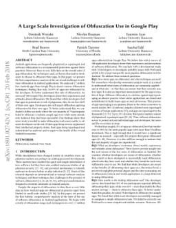 A Large Scale Investigation of Obfuscation Use in Google Play