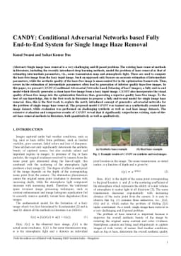 CANDY: Conditional Adversarial Networks based Fully End-to-End System
  for Single Image Haze Removal