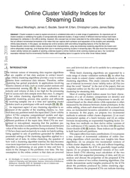Online Cluster Validity Indices for Streaming Data