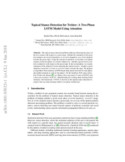 Topical Stance Detection for Twitter: A Two-Phase LSTM Model Using
  Attention