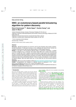 EBIC: an evolutionary-based parallel biclustering algorithm for pattern
  discover