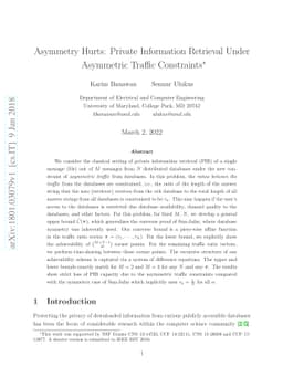 Asymmetry Hurts: Private Information Retrieval Under Asymmetric Traffic
  Constraints