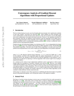 Convergence Analysis of Gradient Descent Algorithms with Proportional
  Updates