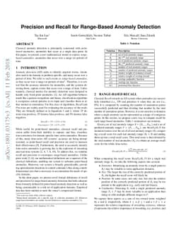 Precision and Recall for Range-Based Anomaly Detection