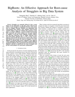 BigRoots: An Effective Approach for Root-cause Analysis of Stragglers in
  Big Data System