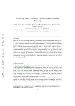 Reasoning about Unforeseen Possibilities During Policy Learning