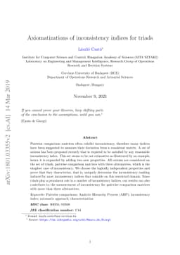 Axiomatizations of inconsistency indices for triads