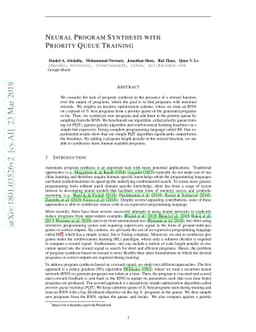 Neural Program Synthesis with Priority Queue Training