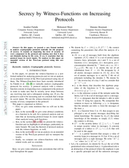 Secrecy by Witness-Functions on Increasing Protocols