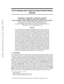 On Evaluating and Comparing Open Domain Dialog Systems