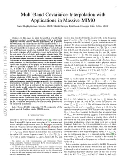 Multi-Band Covariance Interpolation with Applications in Massive MIMO