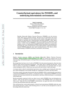 Counterfactual equivalence for POMDPs, and underlying deterministic
  environments