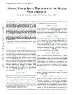 Informed Group-Sparse Representation for Singing Voice Separation