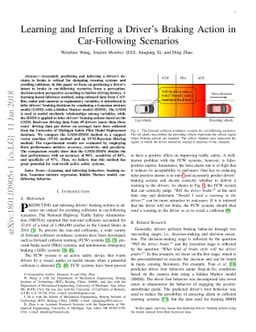 Learning and Inferring a Driver's Braking Action in Car-Following
  Scenarios