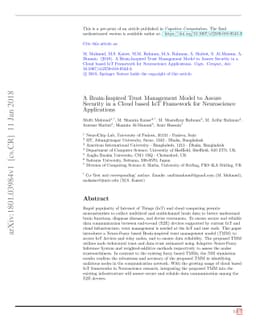 A Brain-Inspired Trust Management Model to Assure Security in a Cloud
  based IoT Framework for Neuroscience Applications