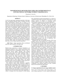 Non-Rigid Image Registration Using Self-Supervised Fully Convolutional
  Networks without Training Data