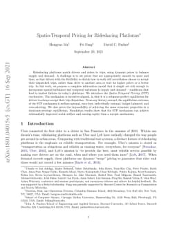 Spatio-Temporal Pricing for Ridesharing Platforms