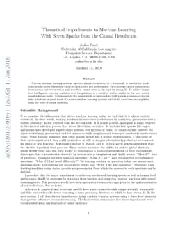 Theoretical Impediments to Machine Learning With Seven Sparks from the
  Causal Revolution