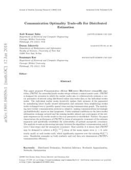 Communication Optimality Trade-offs For Distributed Estimation