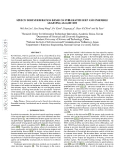 Speech Dereverberation Based on Integrated Deep and Ensemble Learning
  Algorithm