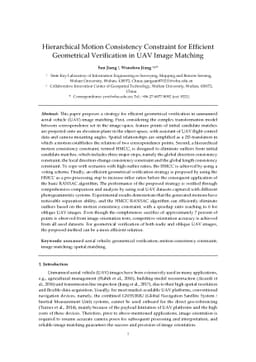 Hierarchical Motion Consistency Constraint for Efficient Geometrical
  Verification in UAV Image Matching