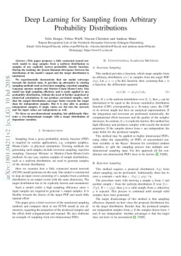 Towards Arbitrary Noise Augmentation - Deep Learning for Sampling from
  Arbitrary Probability Distributions