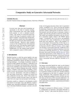 Comparative Study on Generative Adversarial Networks