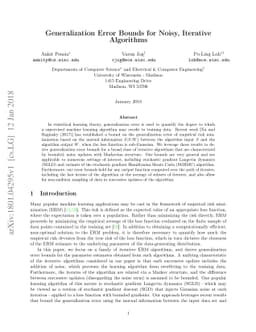 Generalization Error Bounds for Noisy, Iterative Algorithms